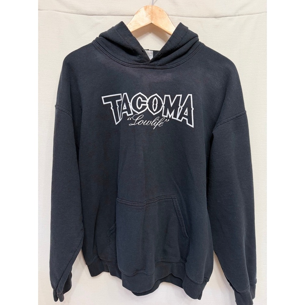 Tacoma Lowlife Graphic Hoodie Sweatshirt Black Large Skater Streetwear Truck PNW